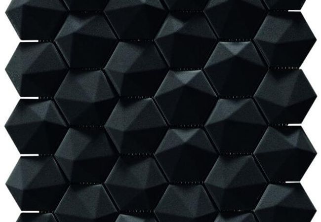 Ciot Tile 2.5'' 3Dhex Mos. Charcoal Matt