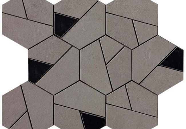 Ciot Tile Boost Mosaico Hex Smoke Black 10''x11''