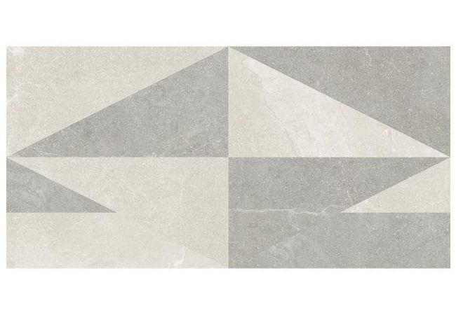 Ciot Tile Eureka Intarsio Bianco/Grigio Nat. Rt 12''x24''
