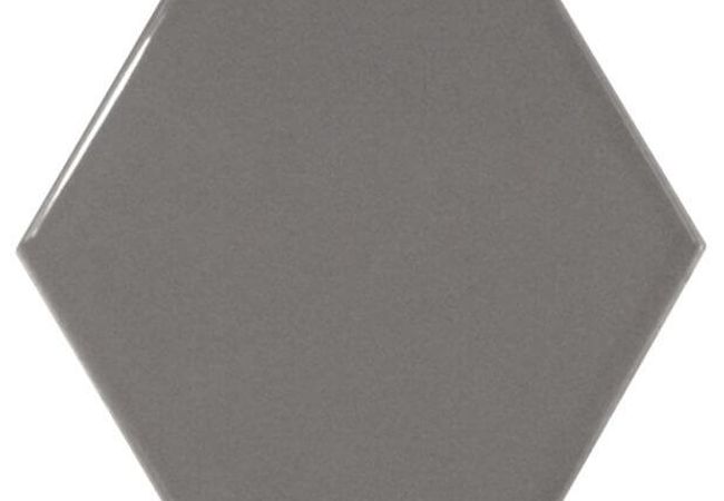 Ciot Tile Scale Hex Dark Grey Brillo 4''x5''