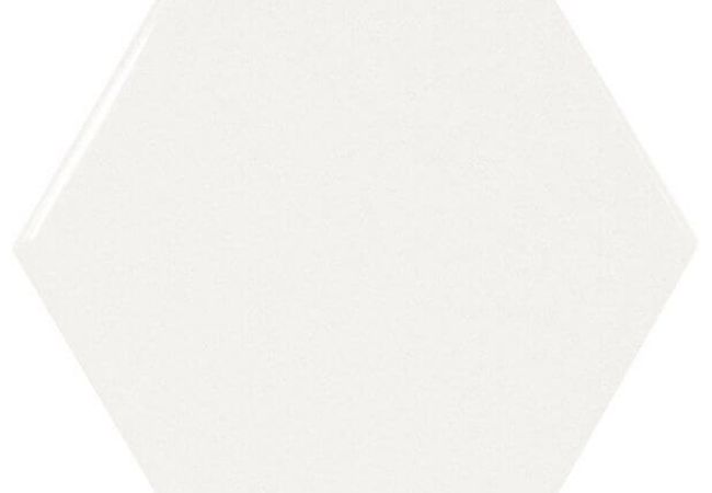 Ciot Tile Scale Hex White Brillo 4''x5''