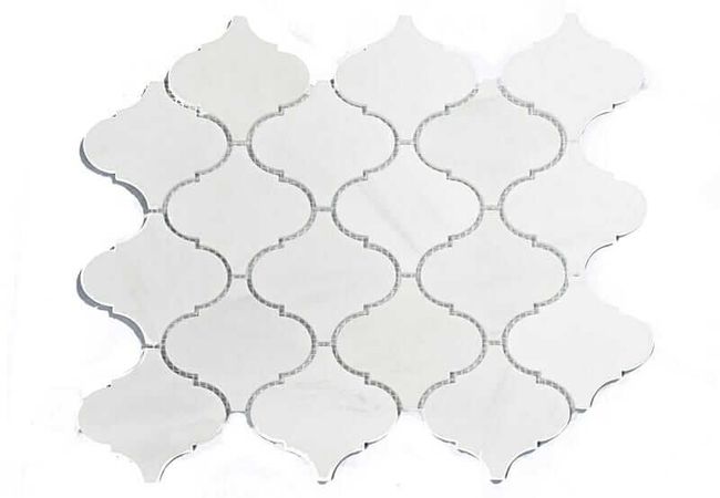 DZN 85STM036 Ariston White Polished Marble Arabseque Mosaics