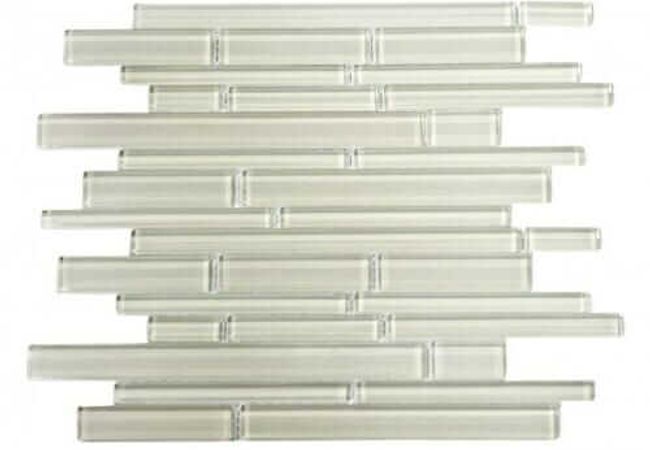 DZN BMB008 Beige Glass Random Strip Mosaics