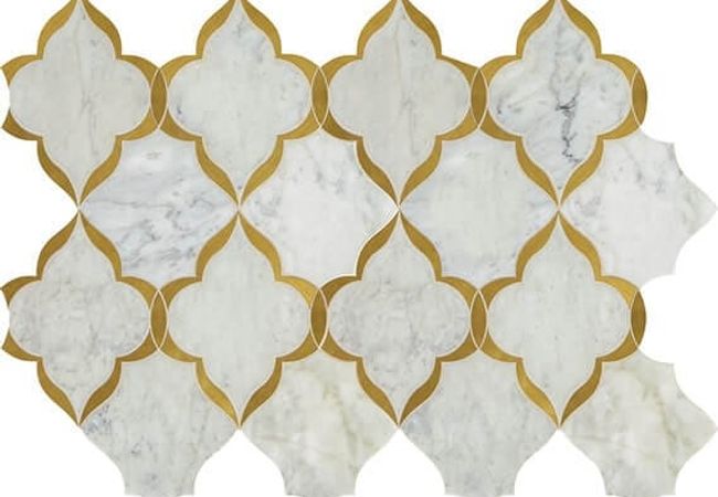 Daltile Lavaliere Carrara White/Brass