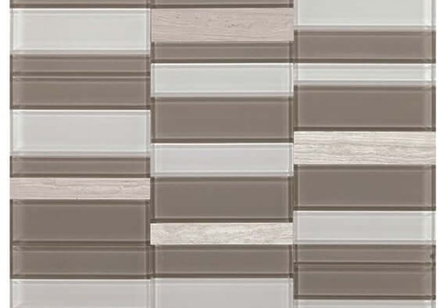 Daltile SimplyStick Mosaix Chenille White And Glass Blend