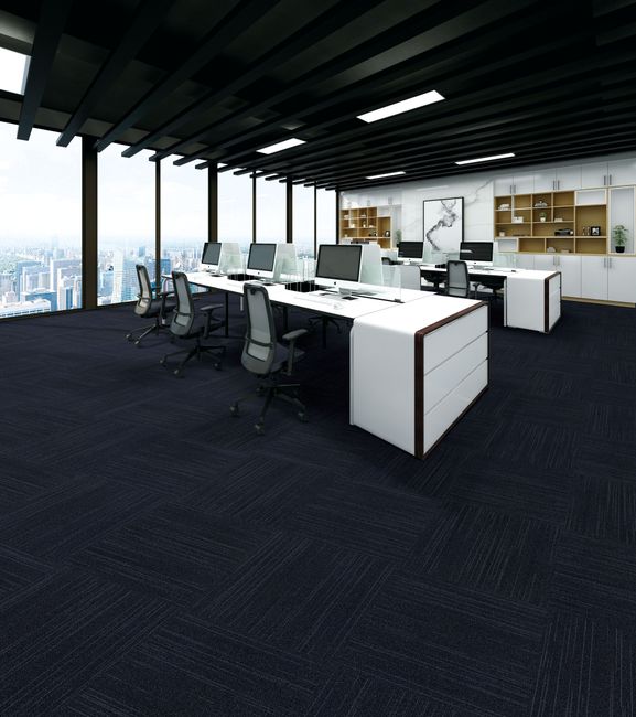 Fuzion Flooring Canmore Carpet Tile Nylon Midnight Sky view 2