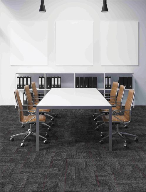 Fuzion Flooring Minett Carpet Tile Polypropylene Cranberry Night view 2