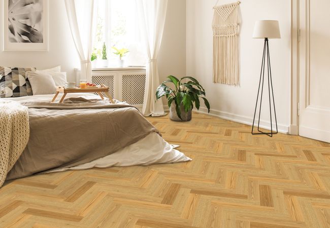 Fuzion Velvet Grove Herringbone Oak Gentle Graze view 2