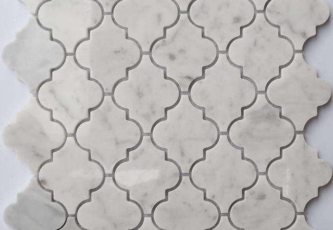 MDR Marble Mosaic Arabesque Bianco Carrara