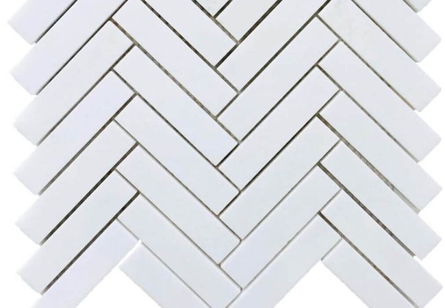 MDR Marble Mosaic Herringbone Thassos