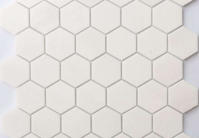MDR Marble Mosaic Hexagon Thassos