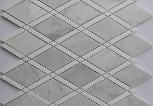 MDR Marble Mosaic Lattice Bianco Carrara