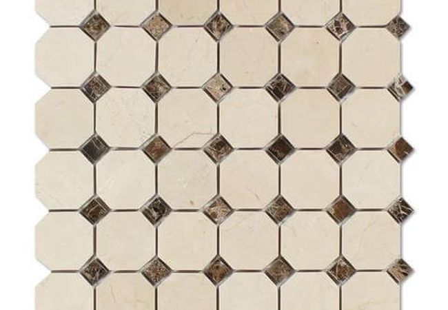 MDR Marble Mosaic Octagon Crema Marfil