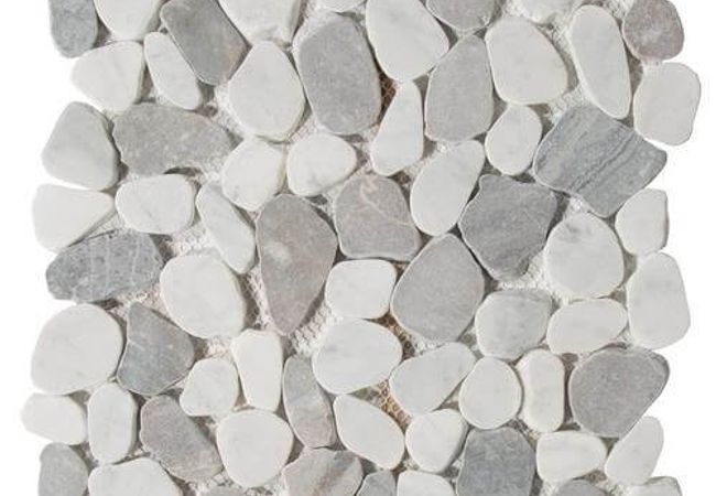 MDR Marble Mosaic Pebbles Bianco Carrara