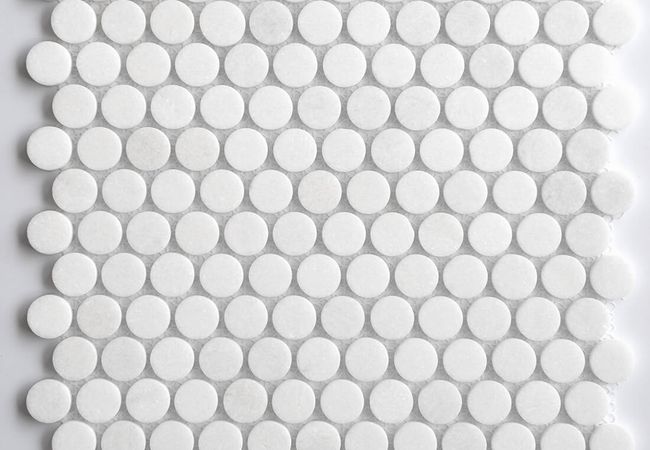 MDR Marble Mosaic Penny Rounds Thassos