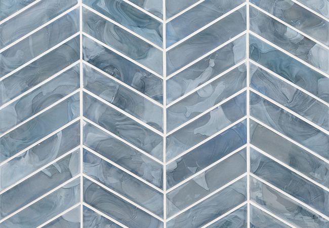 MSI Blue Shimmer Chevron Pattern Tile