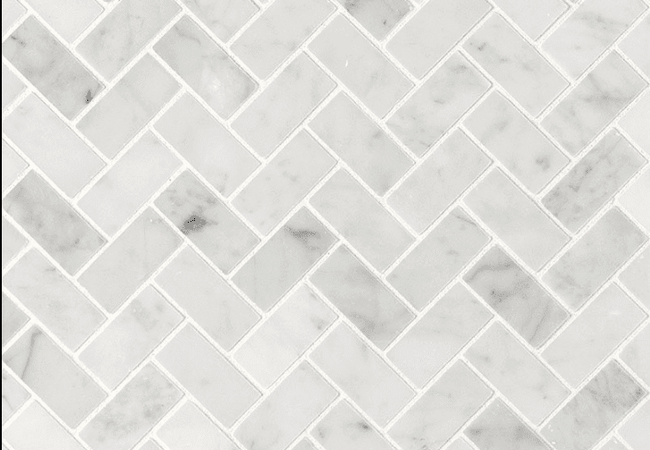 MSI Carrara White 1x2 Herringbone Tile