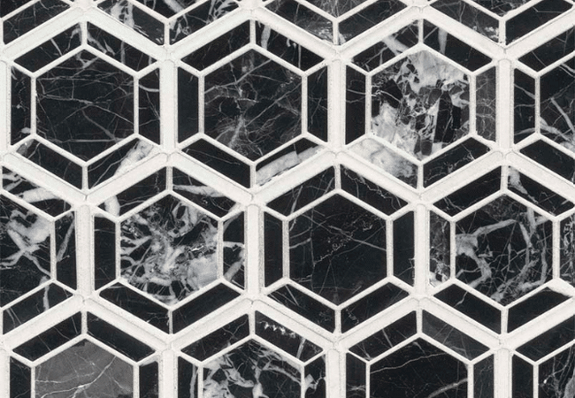 MSI Hexagono Nero Hexagon Mosaic Tile