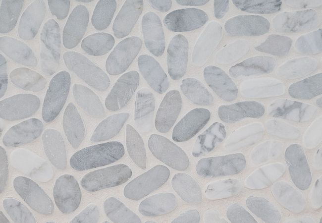 MSI Sliced Carrara White Pebbles Mosaic, MSI Surfaces