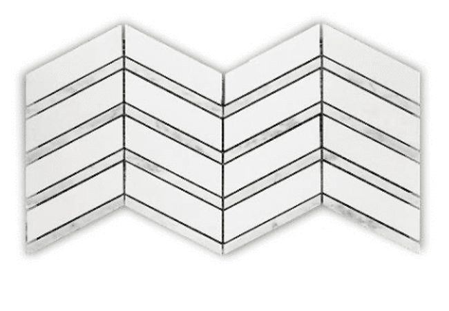 Mango Tile Roma Bianco Chevron MG894, Mango Tile and Mosaics