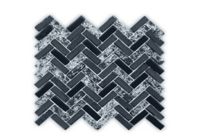 Mango Tile Sherlong Black Herringbone Hlb002