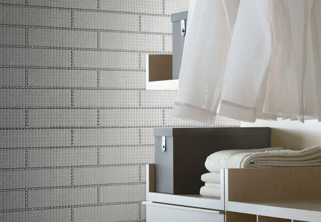 Midgley West Highline Dark Grey / Ghiaccio Mosaic Tile 0.5"x0.5" - Seta view 2