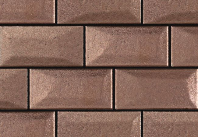 Midgley West Libra Copper Mosaic Tile 2"x4" (Tile 12"x15") - Glossy