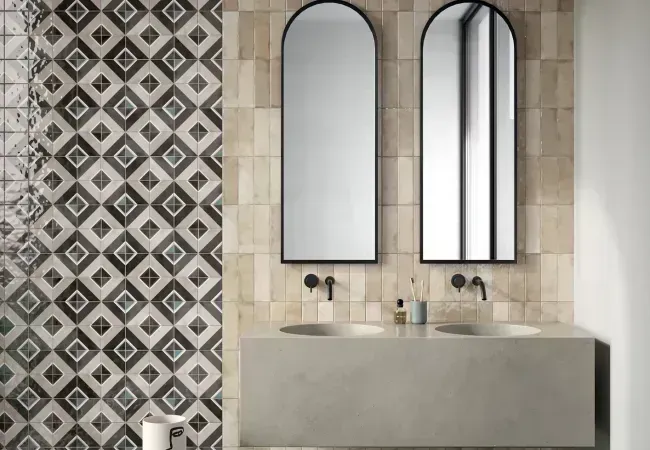 Midgley West Small Black Tile 2"x6.3" - Bright view 2