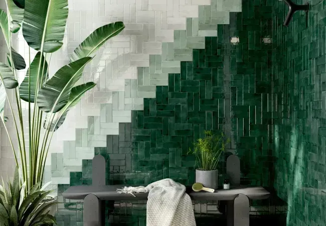 Midgley West Small Sage Tile 5"x4.25" Hexagon - Bright view 2