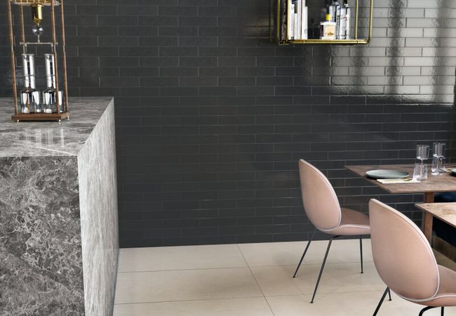 Midgley West Elements Design Black Tile 3"x12" Brick - Glossy view 2