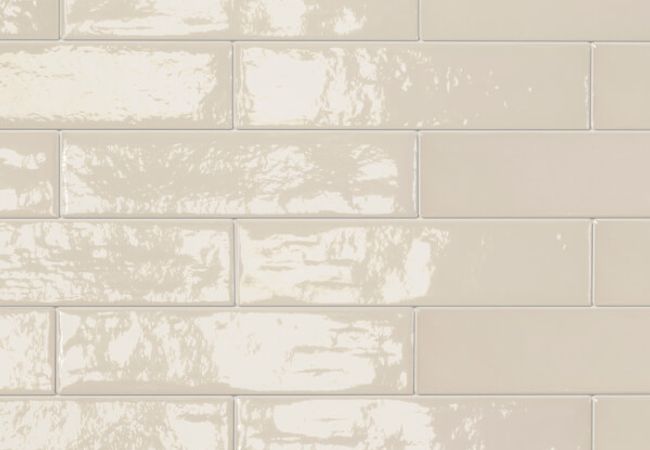 Midgley West Elements Design Ivory Tile 3"x12" Brick - Glossy