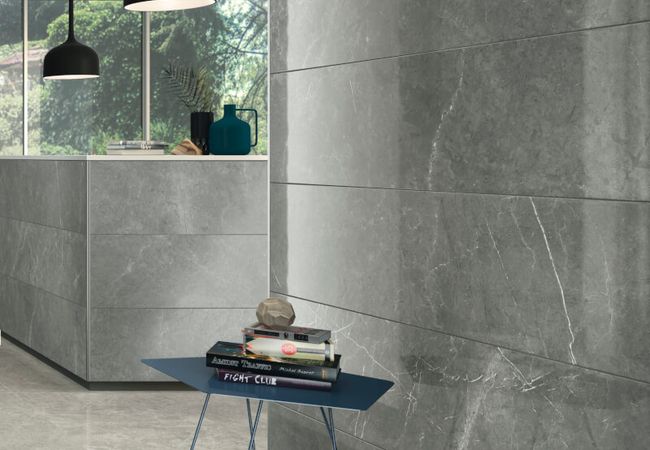 Midgley West Imperial London Grey Tile 10"x12" Chevron - Polished view 2