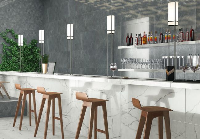 Midgley West Imperial Statuario Tile 10"x12" Chevron - Polished view 2