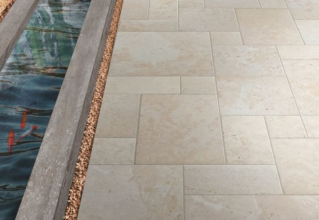 Midgley West In Falda Travertino Navona Tile 16"x16" Modulare Tile 41 - Natural view 2