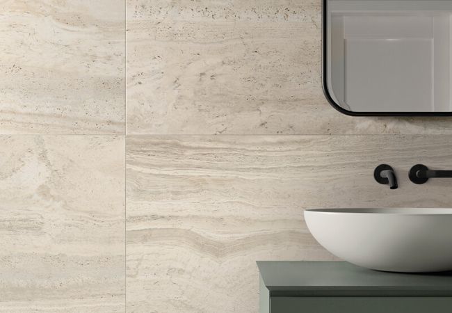 Midgley West Navona Bone Vein Mosaic Tile 2"x2" Mix - Natural view 2