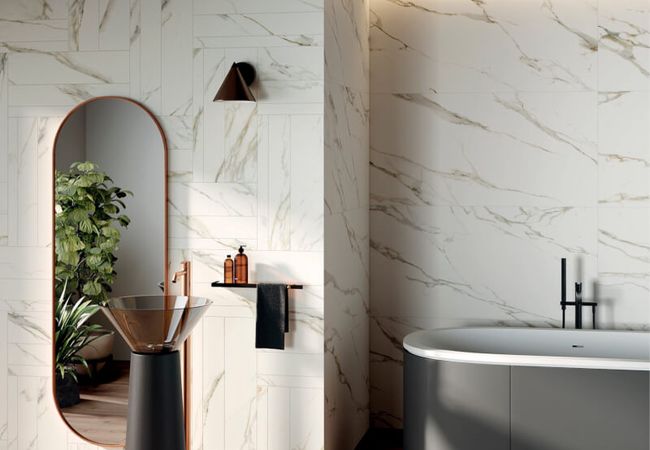 Midgley West Sensi Calacatta Michelangelo Tile 48"x48" - Antique 3D view 2