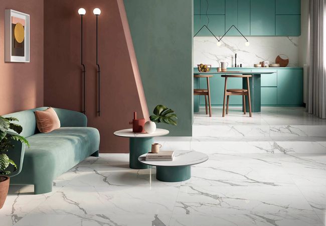 Midgley West Sensi Statuario Light Tile 48"x48" - Antique 3D view 2