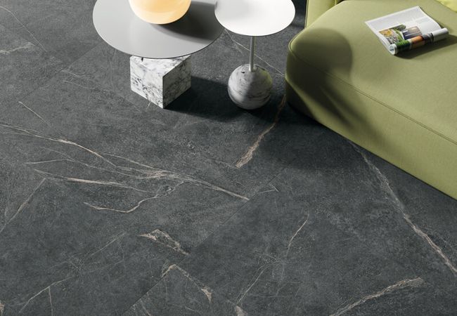 Midgley West Soap Stone Black Tile 24"x48" - Satin view 2