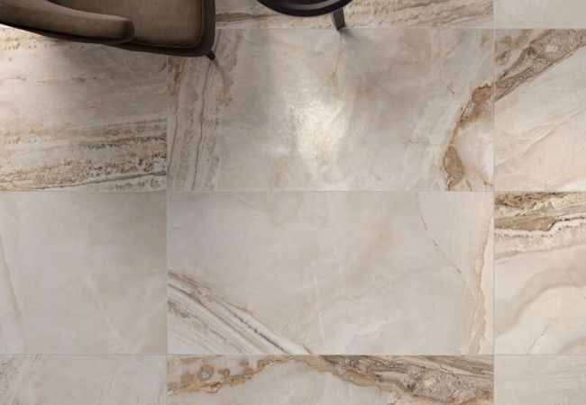 Midgley West Supreme Golden Calacatta Tile 24"x48" - Honed view 2