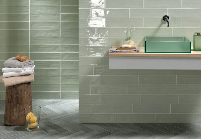 Midgley West Tulip Green Tile 3"x14" - Natural view 2