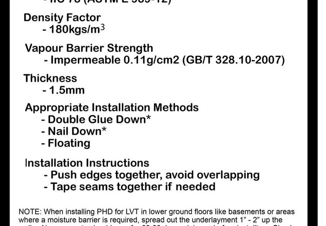 Husssh! II Premium High Density Acoustic Pad IIC 78 Stc 73 Rating