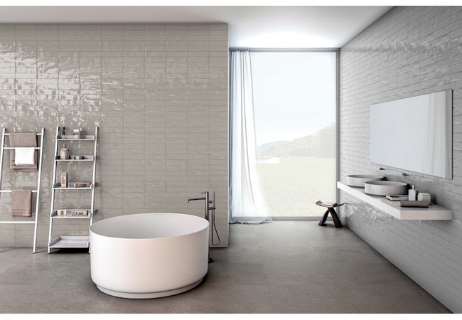 Neshada Tile Maiolica Silver Gloss 3" x 12" Ceramic