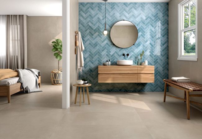 Neshada Tile Vita Blue Gloss 2" x 6" Ceramic