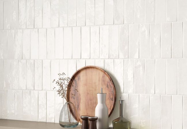 Neshada Tile Vita White Gloss 2" x 6" Ceramic