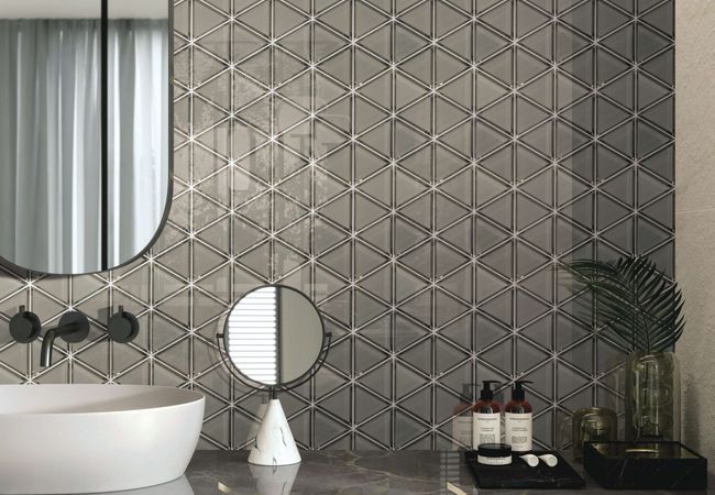 Neshada Tile Diamante Smoke Glass Mosaic