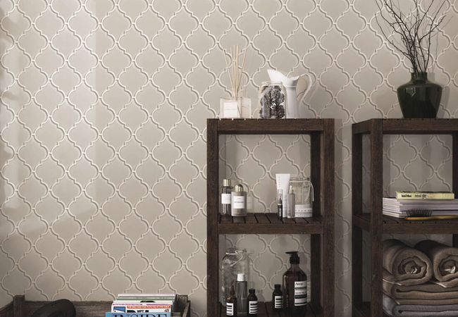 Neshada Tile Galaxy Mist Arabesque 4" Glass Mosaic
