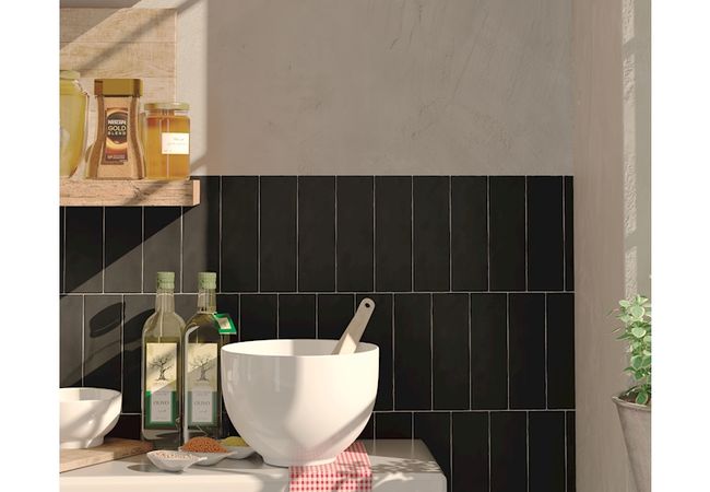 Neshada Tile Borgo Noir Crackle Gloss 2.5" x 8" Porcelain