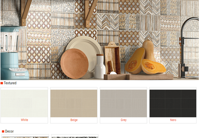 Olympia Kiko Textured Wall Tiles Color: White, Beige, Grey, Nero black Size: 5 X 7 view 1