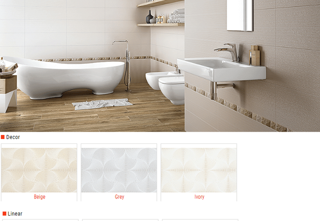 Olympia Meridian Decor & Linear Wall Tiles Color: Beige, Grey, Ivory Size: 10 X 30