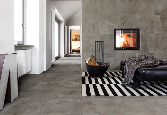 Olympia Ardesia Mix Matte Porcelain Tiles Color: Anthracite, Bianco, Cenere Size: 15x30 7x23
